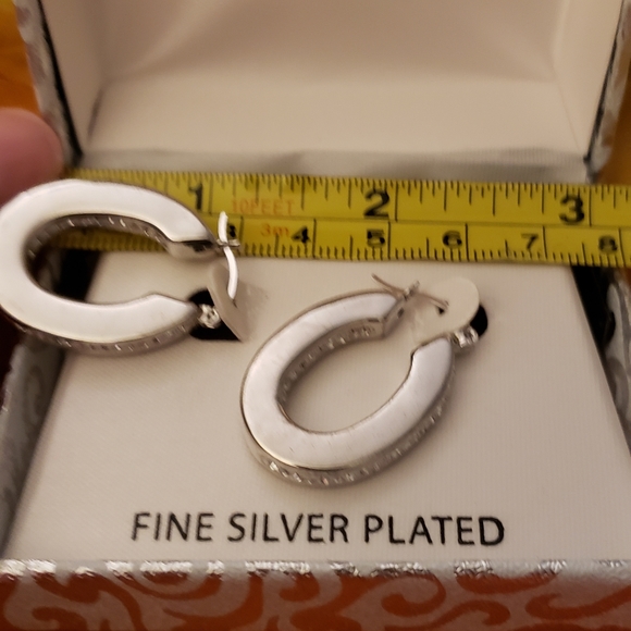 Genuine crystals Silver plated hoops - Picture 5 of 7